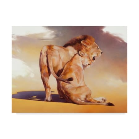 Julie T. Chapman 'Afterglow Lions' Canvas Art,14x19